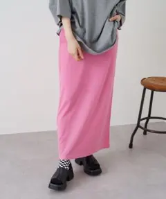 Kastane カスタネ イージー Iライン スカート ピンク ロングスカートのサムネイル