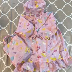 ディズニープリンセス柄ピンクレインコート・ポンチョ90