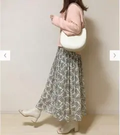 【未使用】UNIQLO ユニクロC ペイズリー 花柄 シフォンプリーツスカート