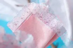 ［新品］近沢レース　桜便り　ピーチ　花柄レース ハンカチ