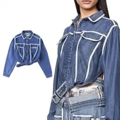 DIESEL ディーゼル バックオープン 薄手 長袖デニムシャツ ブラウス