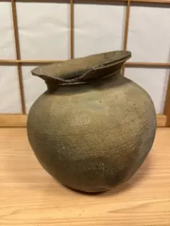 趣きある古い壺 四耳壺 大壺 花入 ルソン壺様式 骨董 インテリア 茶壺