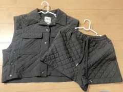 《美品》ZARA ブラック キルティングベストセット S