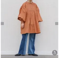 Kastane カスタネ 花柄 刺繍 タイプライター チュニック ワンピース