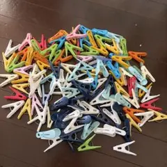 洗濯バサミ カラフル 大量セット１１８こ中古
