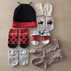 ベビー靴下　ミトン　ニット帽　7点セット