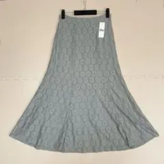 【未使用品】GU グレー レース マーメイド フレアスカート ロング XLサイズ