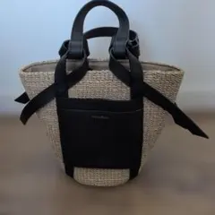 VIOLAdORO / ショルダーストラップ付きレザーコンビバケットバッグ