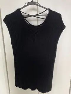 GRL ノースリーブ リブニット ブラック レースアップのサムネイル