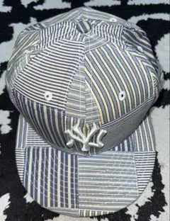 NEW ERA 59FIFTY ヤンキース パッチワーク ストライプ キャップ