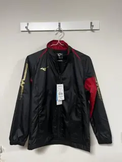 ミズノ ジュニア ウインドブレーカー ウォーマージャケット ブラック×レッド