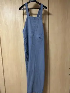 ブルー系 ロング丈 ジャンパースカート　吊りスカート　スカート　ボトムス