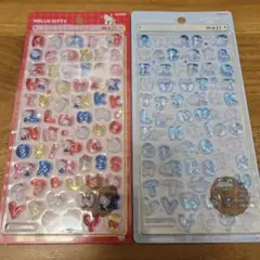 赤キティとシナモンロール　文字(moji)ボンボンドロップシール