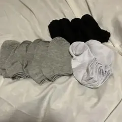 ショートソックス 6足セット グレー 黒 白