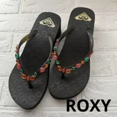ROXY ロキシー 厚底 ビーチサンダルビジュー ストーン ブラック24.5cmのサムネイル