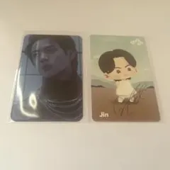 BTSJINWINGSCD直筆サイン入り付箋付きジン レンチキュラートレカセット bts ジン トレカ 公式セット