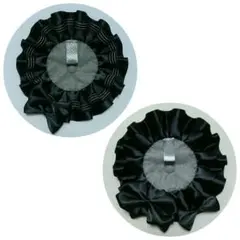 【黒】　ロゼット　ハンドメイド　2つセット