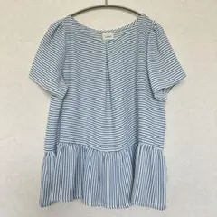 チャオパニック 半袖ブラウス ストライプ ペプラムのサムネイル