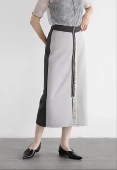 ヤマダヤ【ラディエイト】バイカラーテープスカート　ライトグレー♡