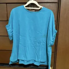YORIMO ターコイズブルー Mサイズ 半袖シャツ　チュニック　ドルマン　新品