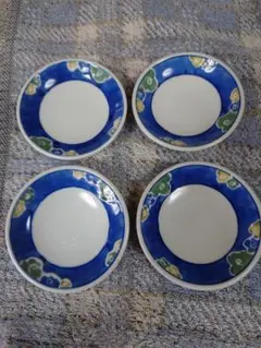 小皿 花柄 レトロ　×4