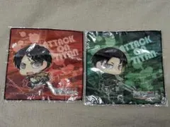 進撃の巨人 ミニタオル リヴァイ兵長 エレン 2枚セット