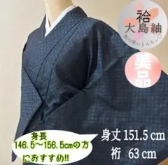 着用少ない！美品＊単衣＊亀甲＊結城紬＊紫が入ったグレー＊着物＊１５５ｃｍ＊裄６５ 着用少ない！美品＊単衣＊亀甲＊結城紬＊紫が入ったグレー＊着物