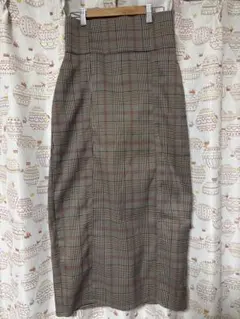 Chico チェック タイト ロング スカート F