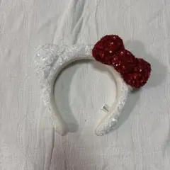 【送料無料★】【美品・1度だけ使用】キティちゃん 風 スパンコール カチューシャ