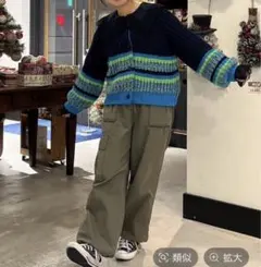 MODE NORM CORE カラーブロッククルーカーディガン　M