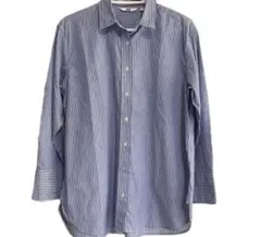 ユニクロ ストライプシャツ 長袖 ブルー ホワイトS