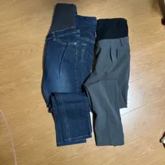 マタニティデニムパンツ 2本セット