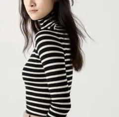 ユニクロ　メリノリブタートルネックセーター