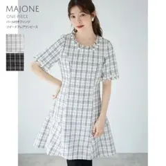 チェック柄 半袖ワンピース