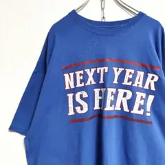 90s USA古着 オーバーサイズ 英字プリント Tシャツ ブルー XL