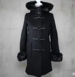 Y2K フェアリーグランジ ダークコア ダークコケット ファー付きダッフルコート