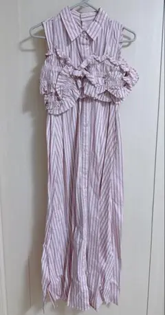 dazzlin ギャザービスチェSETシャツワンピース