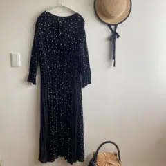 ニコアンド Niko and… ロングワンピース ドット レーヨン100% L