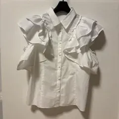 FRAY I.D ブラウス　半袖　ノースリー　白