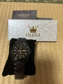 OLEVS メンズ アナログ クォーツ腕時計 ブラックのサムネイル