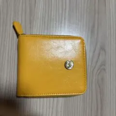 イエロー レザー 二つ折り財布