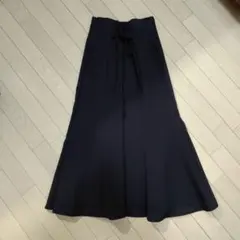 INGNI 黒フレアロングスカート レースアップ