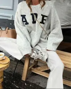 ロゴビッグサイズニット　オートミール