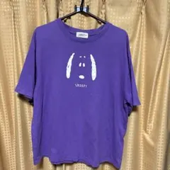 メンズ　スヌーピー 紫 半袖Tシャツ Mサイズ　綿100% シミあります