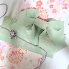 かわいい鞠と桜柄☆浴衣3点セット☆浴衣・作り帯・帯飾り