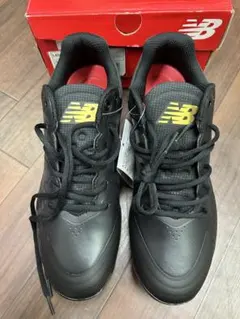 未使用　ニューバランス　27.5センチ　野球スパイク　ブラック ニューバランス 野球 スパイク ネイビー 紺 ホワイト 金具 27