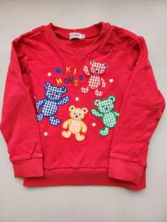 MIKI HOUSE 赤 クマ刺繍 トレーナー 110cm