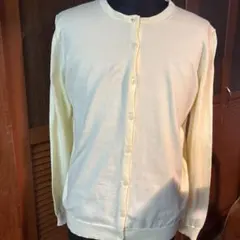 【UNIQLO】UVカットコットンクルーネックカーディガン XL イエロー