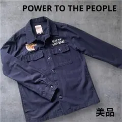 美品　ネイビー ミリタリージャケット 虎　刺繍タイガー