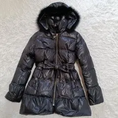 セシルマクビー ダウン ジャケット コート フォックスファー 光沢 黒 Y2K